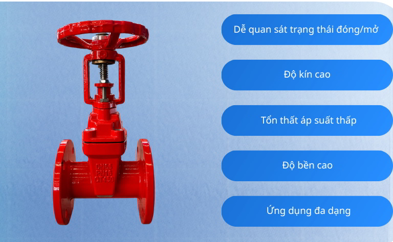 Ưu điểm nổi bật van cổng ty nổi DN65