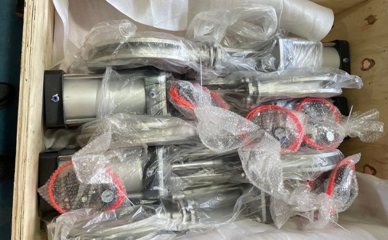 Van cổng dao điều khiển khí nén thân inox