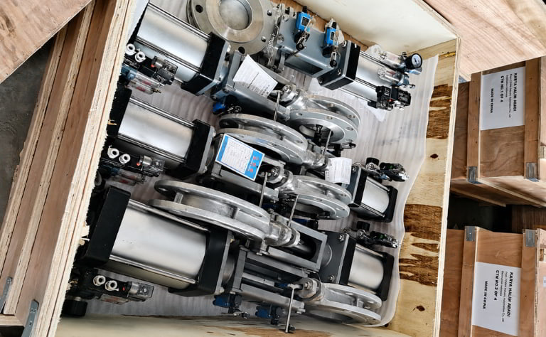 Van cổng dao inox điều khiển khí nén
