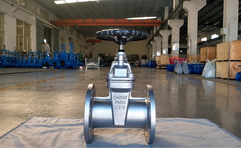 Van cổng inox DN100 ty chìm