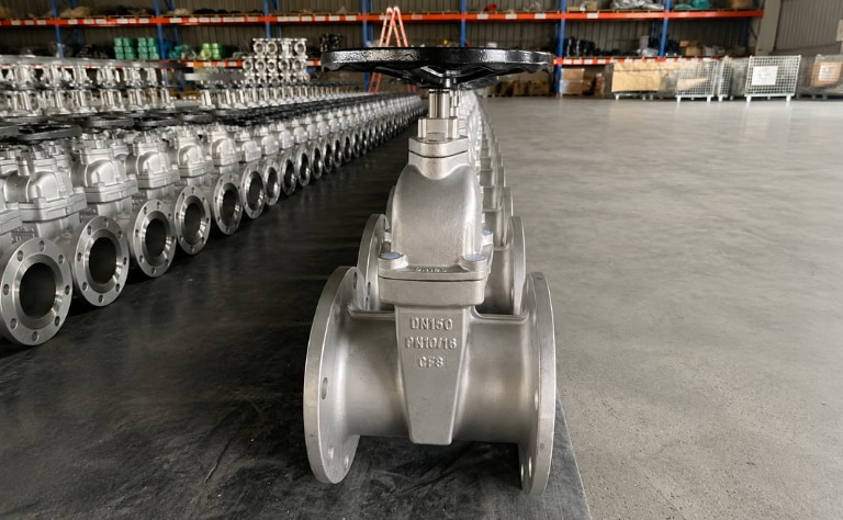 Van cổng inox DN150 ty chìm