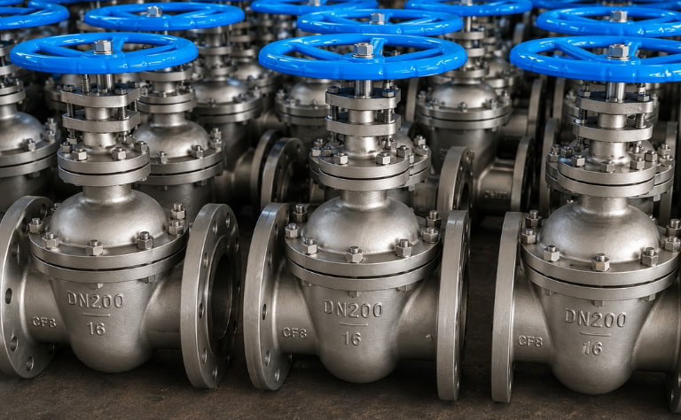 Van cổng inox DN200 ty chìm