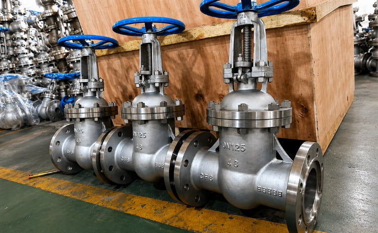 Van cổng inox ty nổi