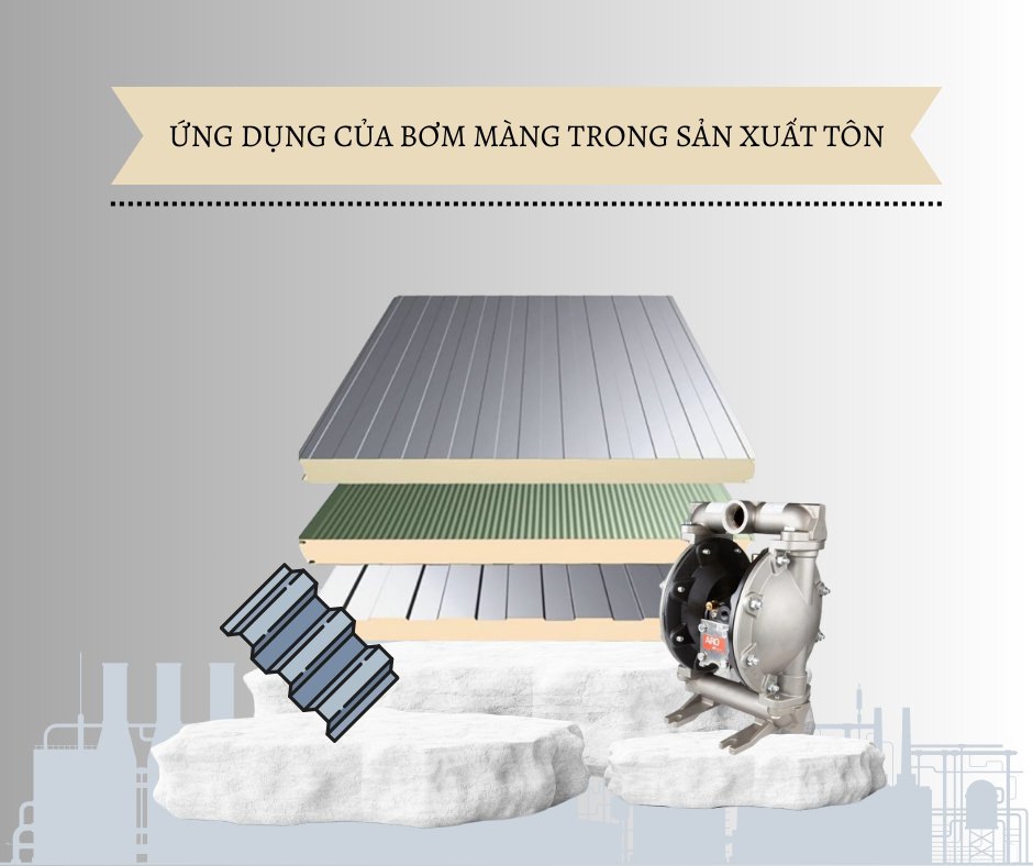 Ứng dụng bơm màng trong sản xuất tôn xốp