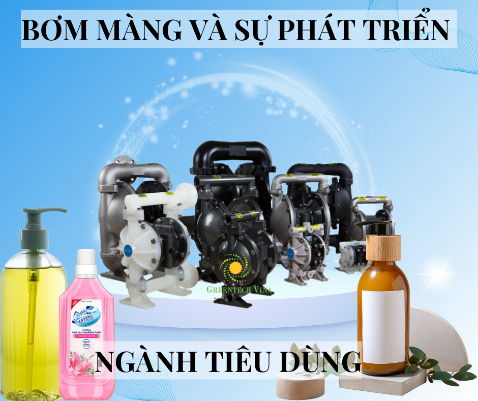 Ứng dụng bơm màng trong ngành sản xuất hàng tiêu dùng nước giặt, nước rửa chén, nước lau nhà