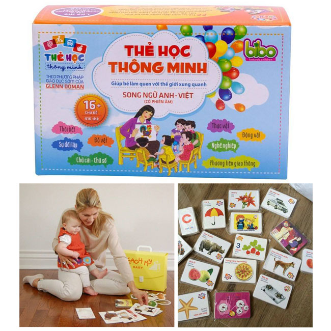 Bộ thẻ học thông minh 16 chủ đề (416 thẻ) song ngữ Anh - Việt