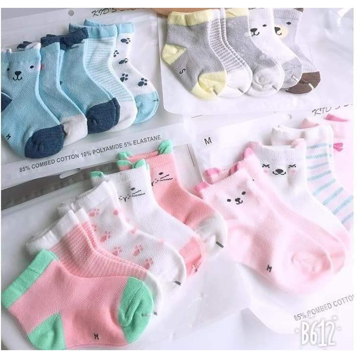 [Set 5 đôi] Tất chân cho bé sơ sinh