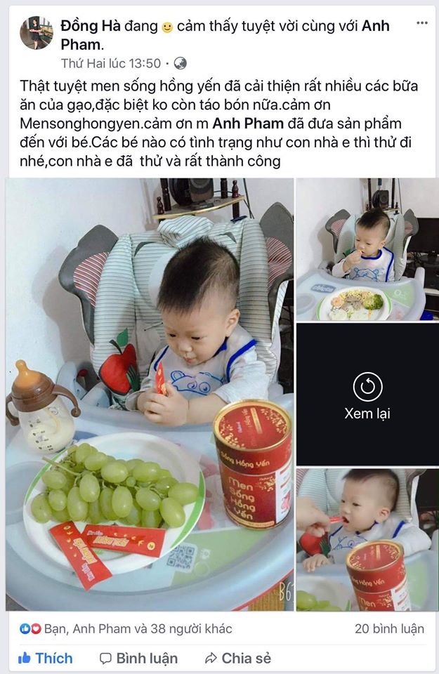 Men sống cao cấp Hồng Yến tốt cho bé