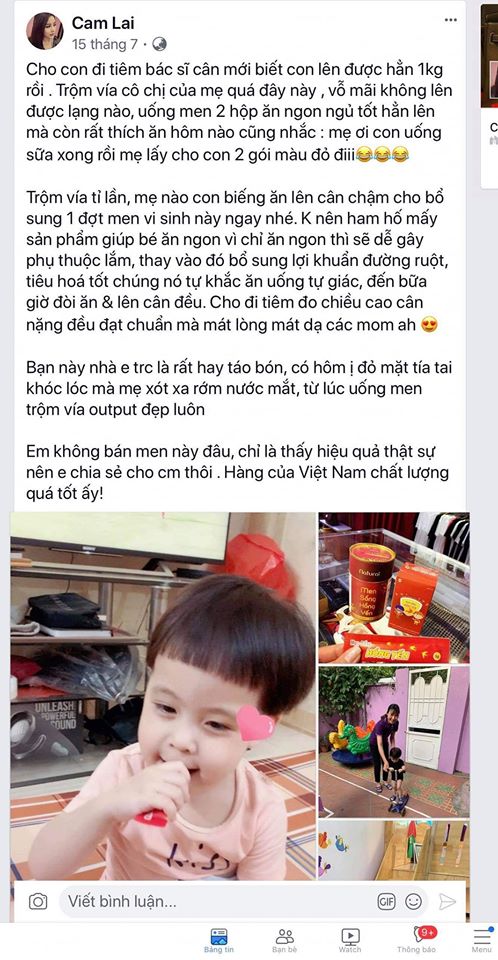 Men sống cao cấp Hồng Yến tốt cho bé