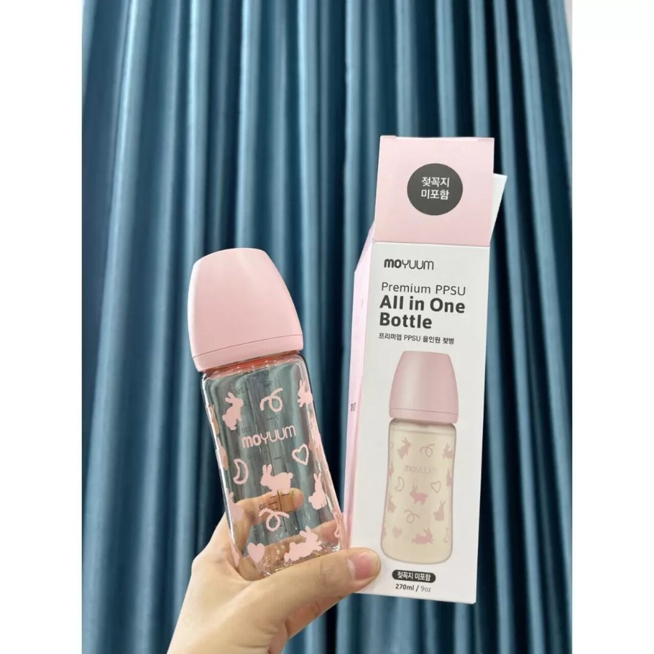 Bình sữa Moyuum Hàn Quốc 270ml Thỏ Hồng (Rabbit Limited Edition)