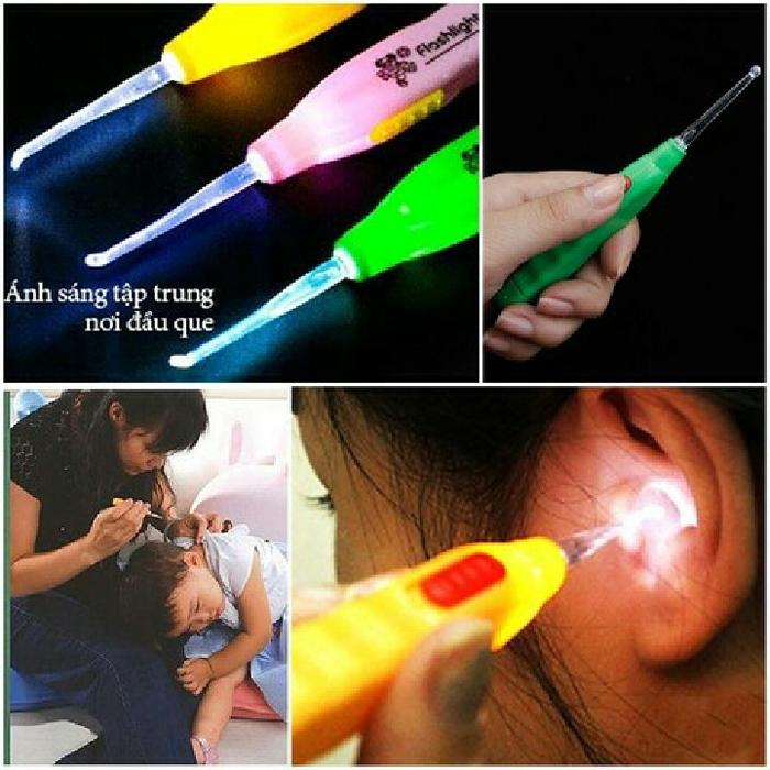 [Set 4c] Dụng cụ lấy ráy tai có đèn LED an toàn, tiện dụng