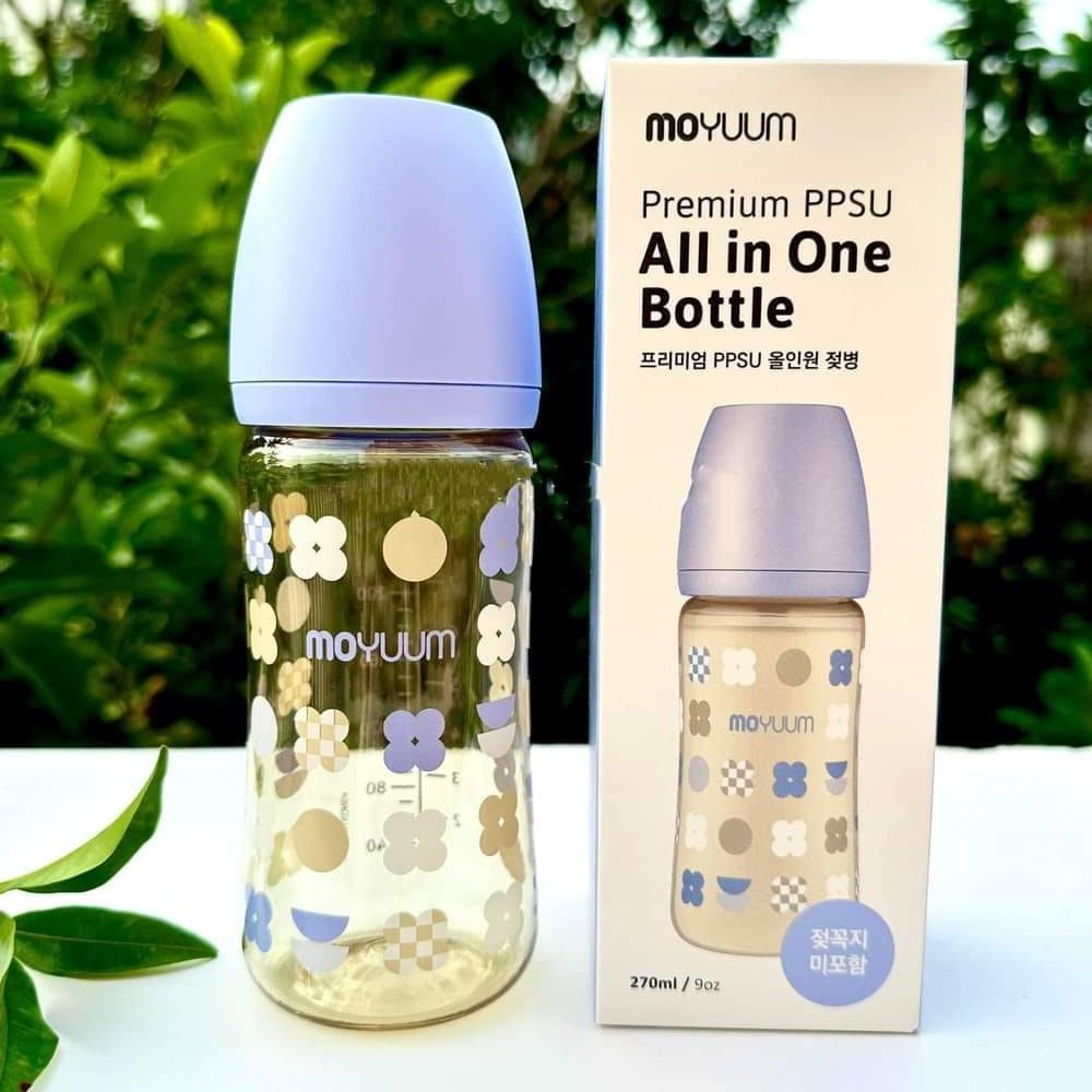 Bình sữa Moyuum Hàn Quốc Cỏ 4 Lá Tím Clover Edition 170ml/270ml (chính hãng)