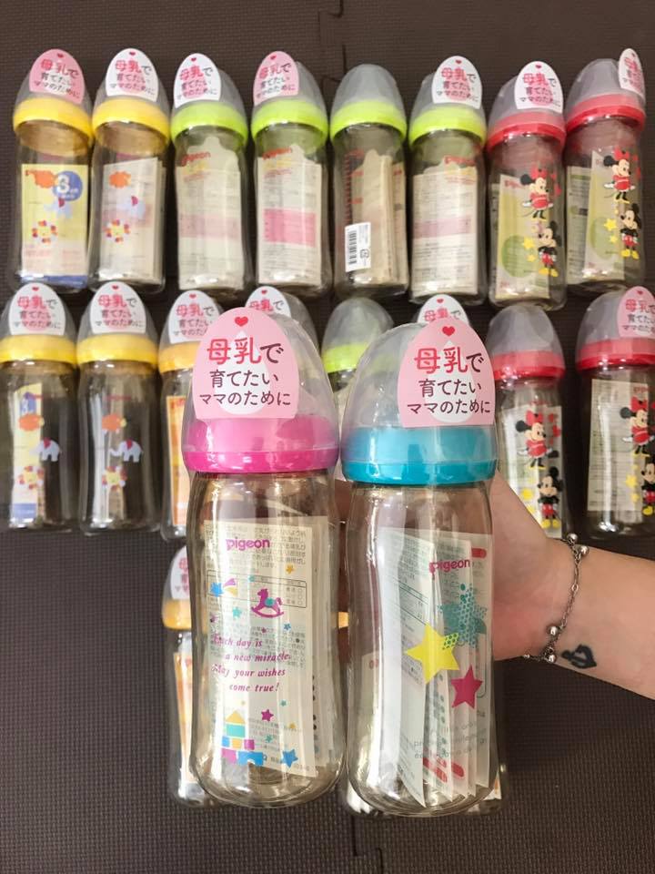 Bình sữa Pigeon nội địa Nhật cổ rộng 240ml