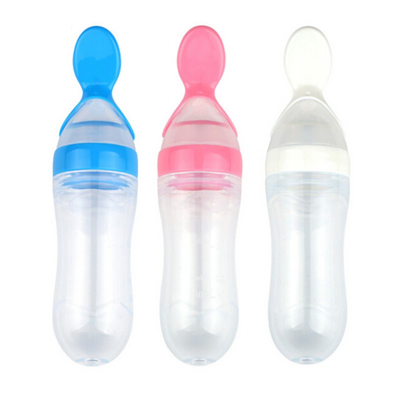 Bình thìa ăn dặm silicone mềm cho bé