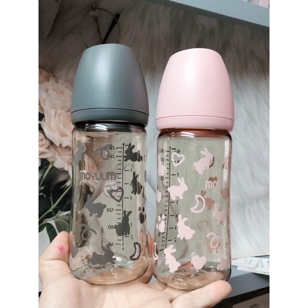 Bình sữa Moyuum Hàn Quốc 270ml Thỏ Xám (Rabbit Limited Edition)