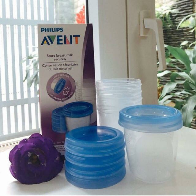 Set 5 cốc trữ sữa Philips Avent cao cấp (kèm 5 nắp đậy) 180ml