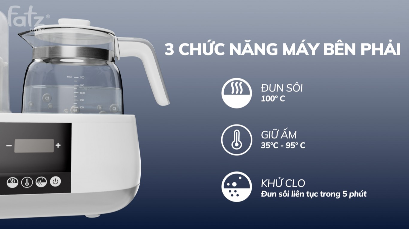 Máy hâm tiệt trùng và đun nước pha sữa Fatz Baby MULTIMAX 1 (ALL-IN-ONE)