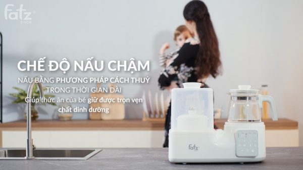 Máy hâm tiệt trùng sấy khô nấu cháo và đun nước pha sữa đa năng (ALL-IN-ONE) Fatzbaby Multimax 3 - FB9322SJ