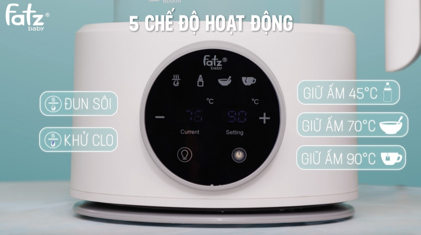 Máy đun và hâm nước pha sữa điện tử cao cấp Fatzbaby - Quick 3 - FB3515CY
