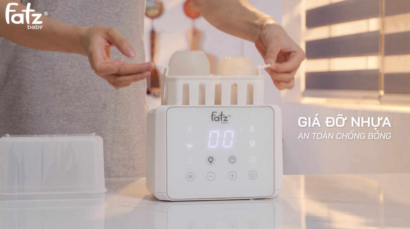 Máy hâm tiệt trùng 2 bình sữa cao cấp có màn hình hiển thị Fatz Duo 3
