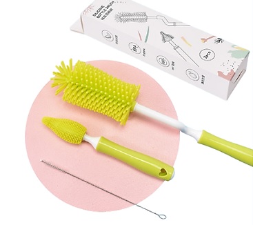 Cọ rửa bình sữa cao cấp silicon 3 chi tiết (chính hãng)