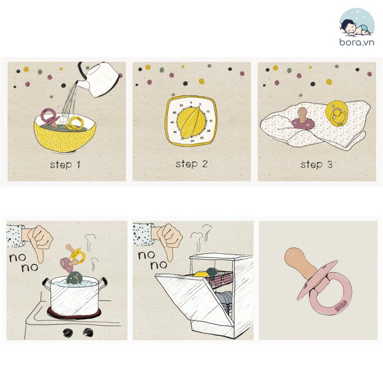 Ti giả cao cấp BIBS Đan Mạch cho bé kèm nắp trứng (Chính Hãng)