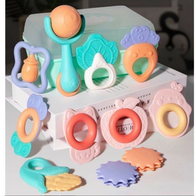 Bộ gặm nướu cho bé Baby Rattle 10 chi tiết (chính hãng)