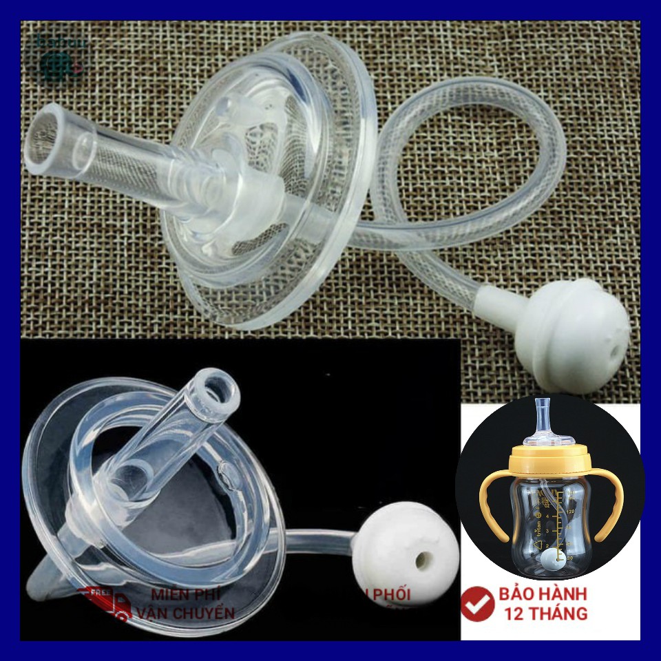 Núm hút kèm ống hút cho bình sữa cổ rộng