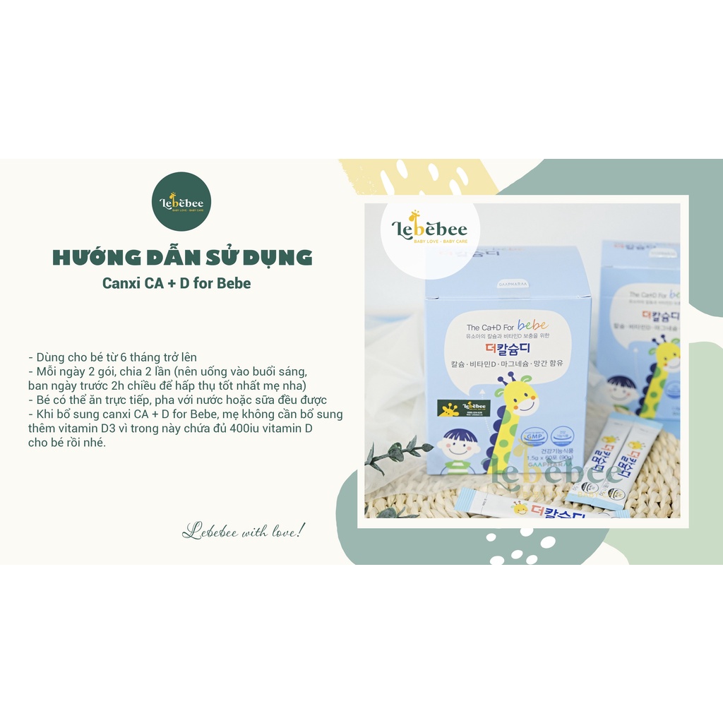 Canxi hữu cơ The Ca+D For bebe Hàn Quốc