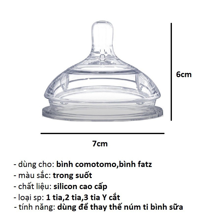 Núm ti Comotomo Mỹ 150ml&250ml (giá bán 1 núm)