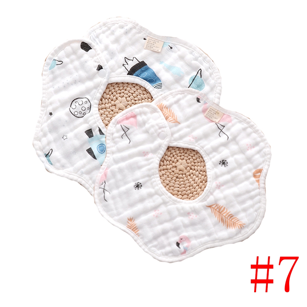 Yếm tròn Organic 2 mặt xoay 360 độ, chất liệu vải xô 8 lớp dày dặn siêu thấm hút cho bé