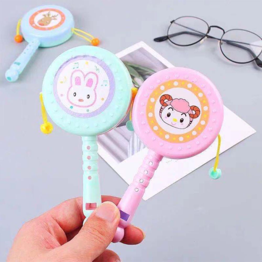 Trống lục lạc cho bé hình động vật ngộ nghĩnh chất liệu nhựa ABS (đồ chơi lục lạc)