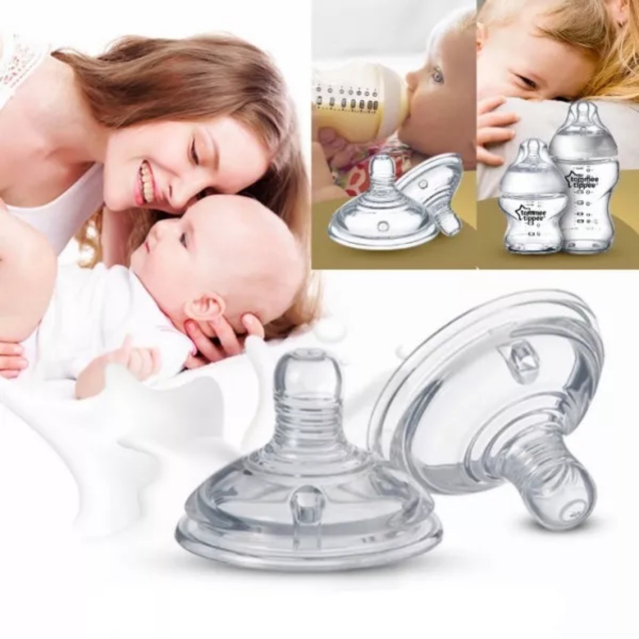 Núm ti silicon siêu mềm tự nhiên cho bình Tommee Tippee (giá 1 núm)