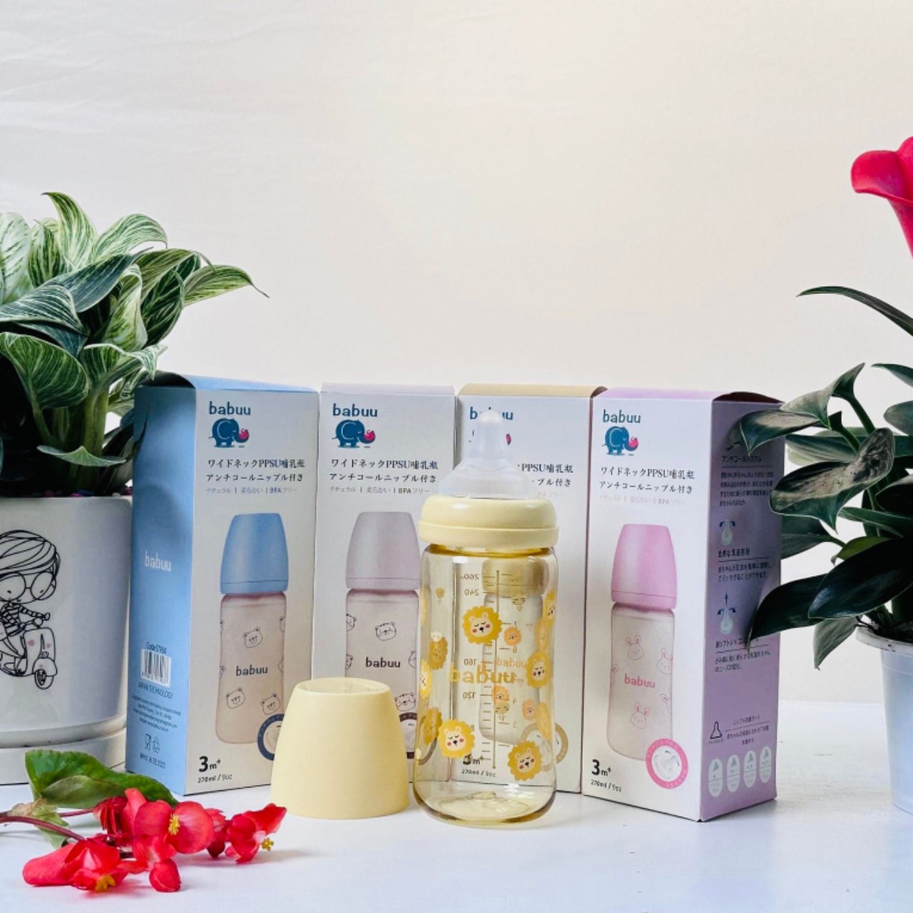 Bình sữa Babuu Nhật Bản 170ml/270ml cao cấp - Bản Limited