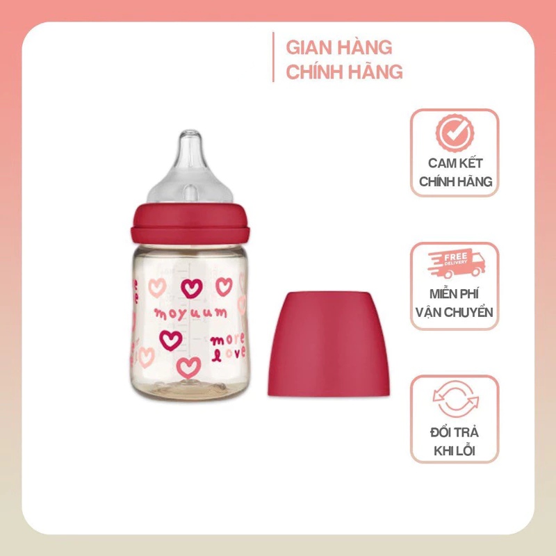 Bình sữa Moyuum Hàn Quốc 170ml/270ml Trái Tim (More Love Edition)