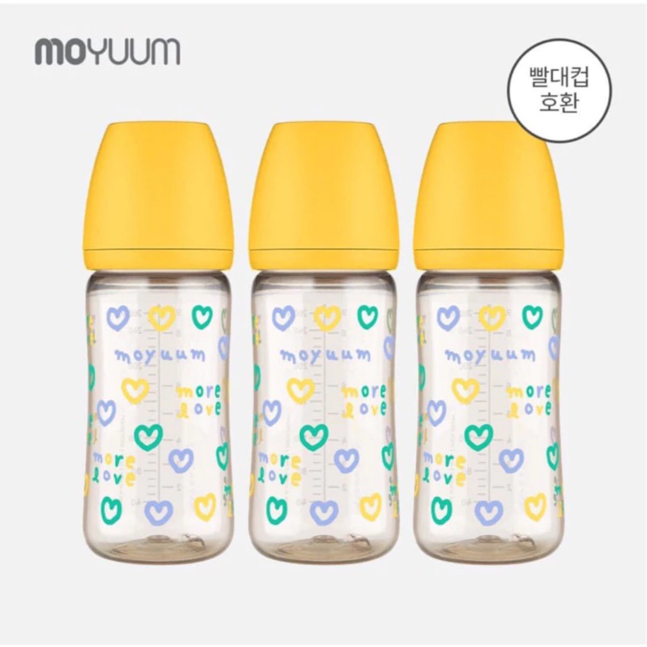 Bình sữa Moyuum Hàn Quốc 270ml Tim Vàng (More Love Edition)