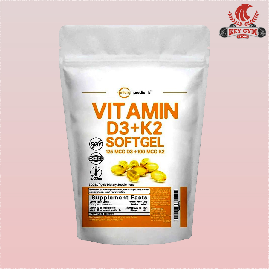 MICRO INGREDIENTS VITAMIN D3 K2 MK7 (300 VIÊN) KEY GYM STORE Thực