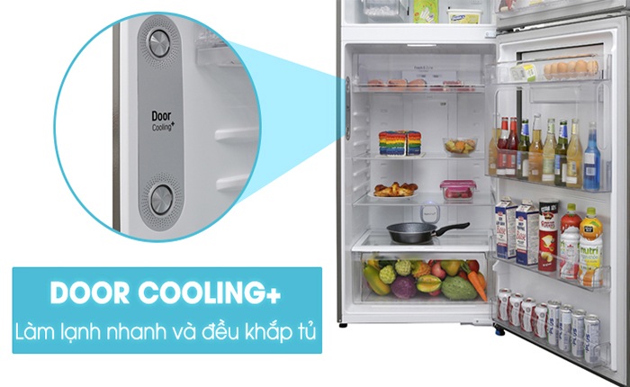 Công nghệ Door Cooling + làm lạnh nhanh và đều khắp tủ