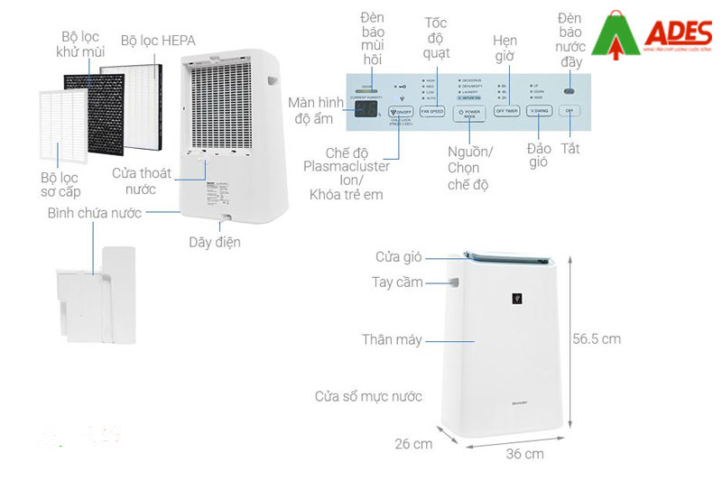 May loc khong Khi Sharp DW-E16FA-W