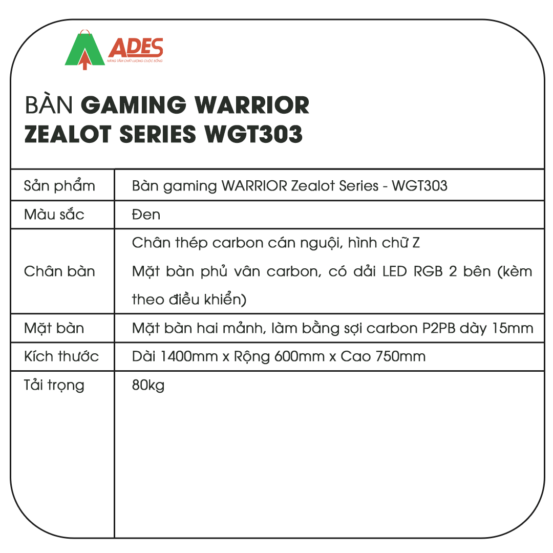Ban gaming WARRIOR Zealot Series WGT303
