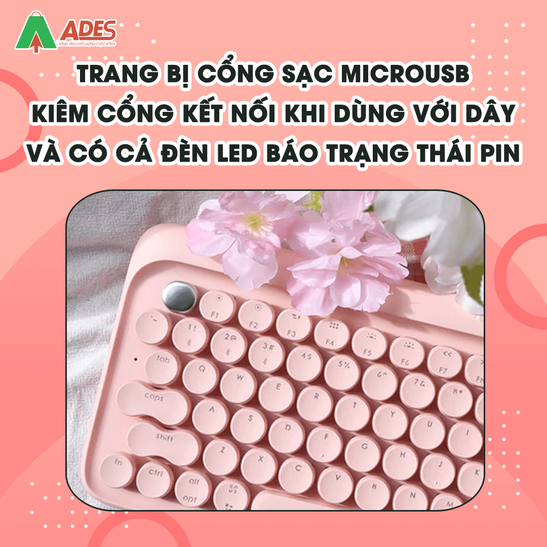 Ban phim Lofree Dot Pink Sakura Limited