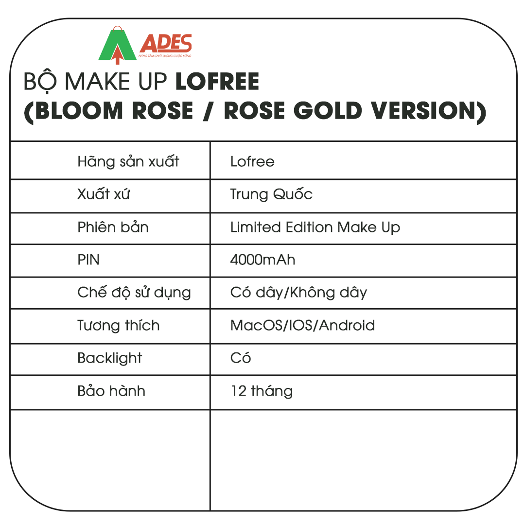 Bo Make up Lofree Bloom Rose