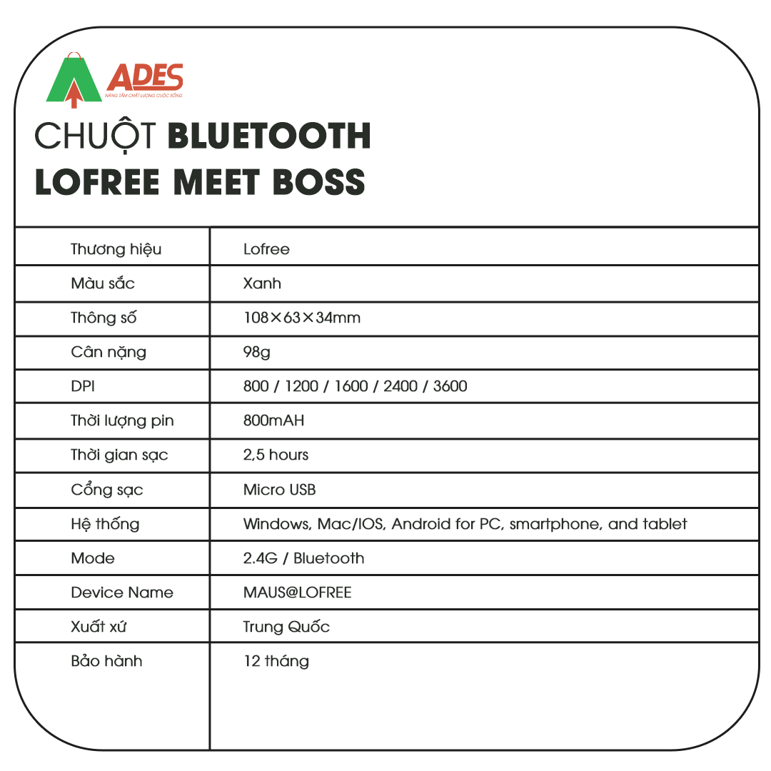 Chuot Bluetooth Lofree meet Boss