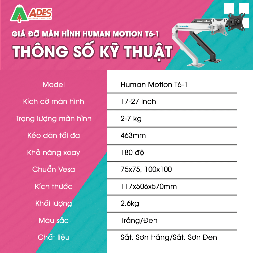 thong so ky thuat Human Motion T6-1