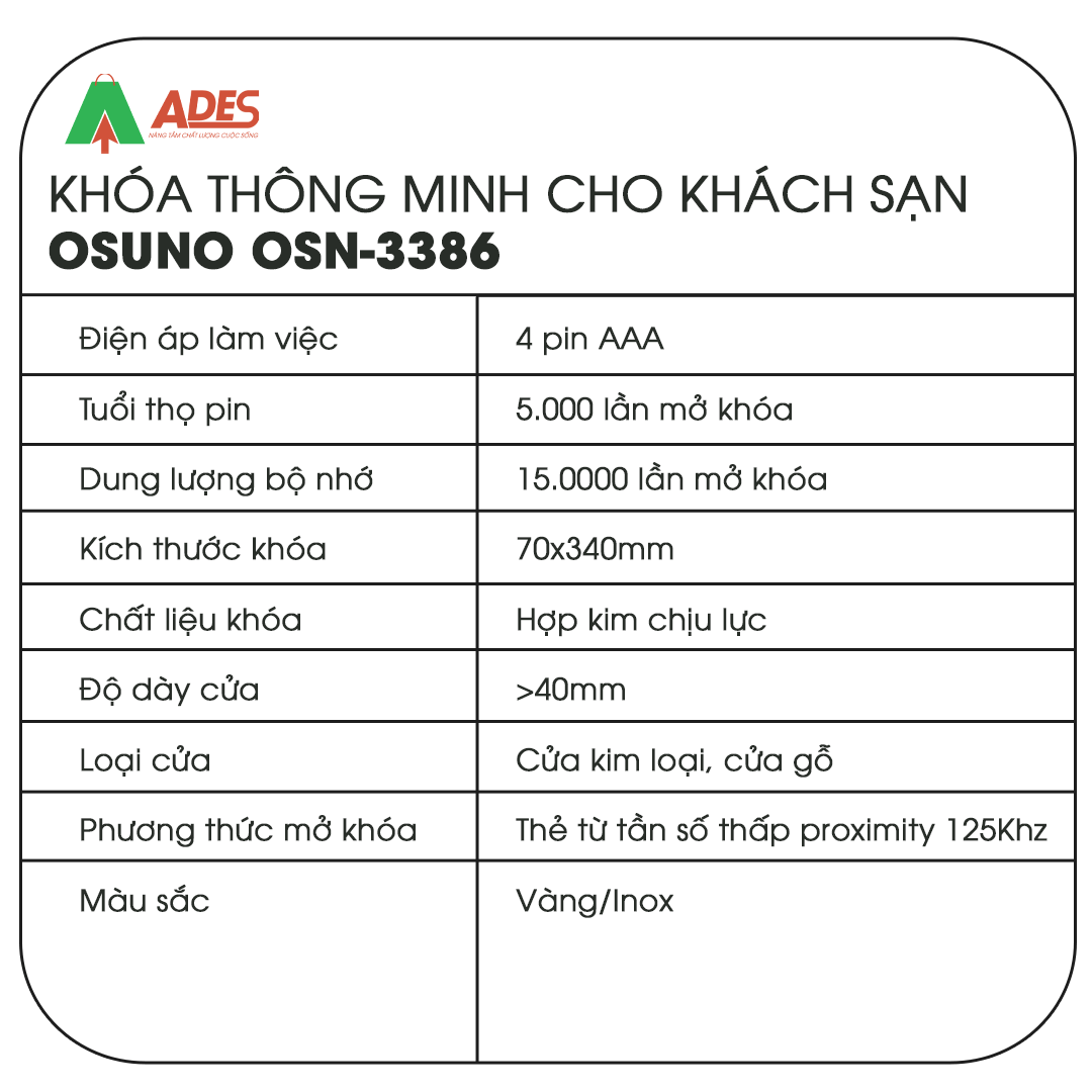 Khoa khach san Osuno OSN-3386