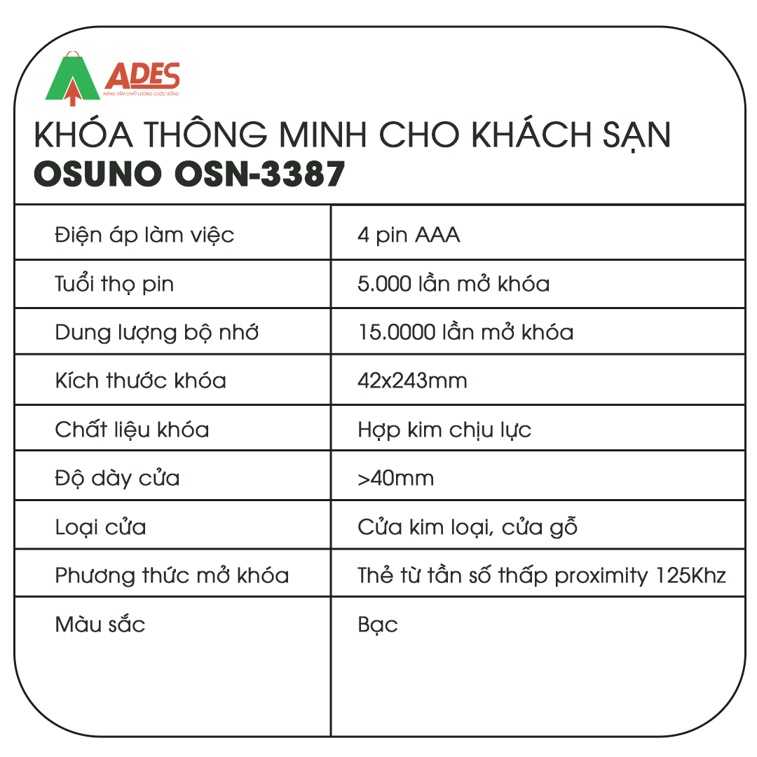 Khoa khach san Osuno OSN-3387