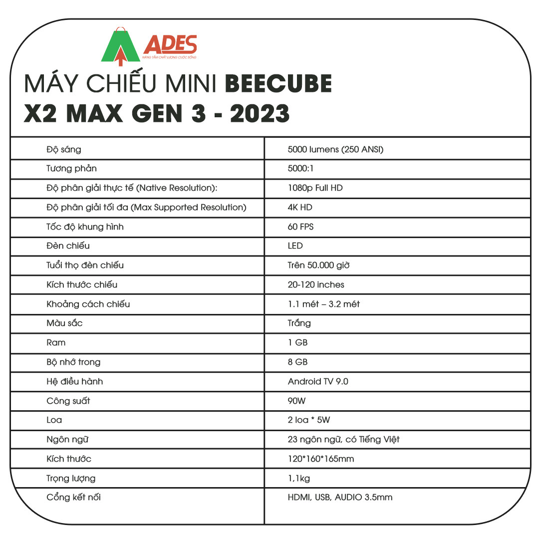 May chieu Beecube X2 Max Gen 3 – 2023