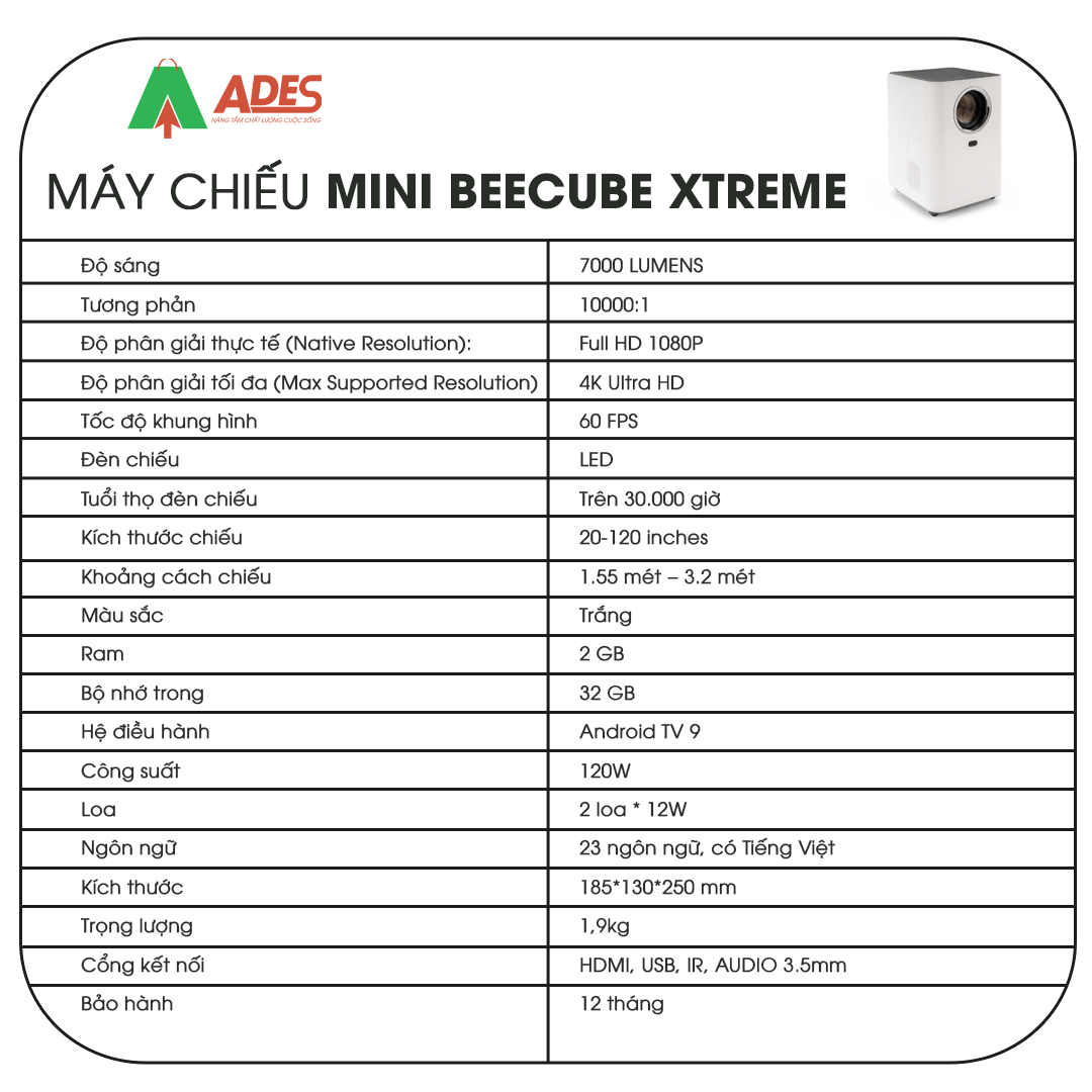 may chieu Beecube Xtreme 