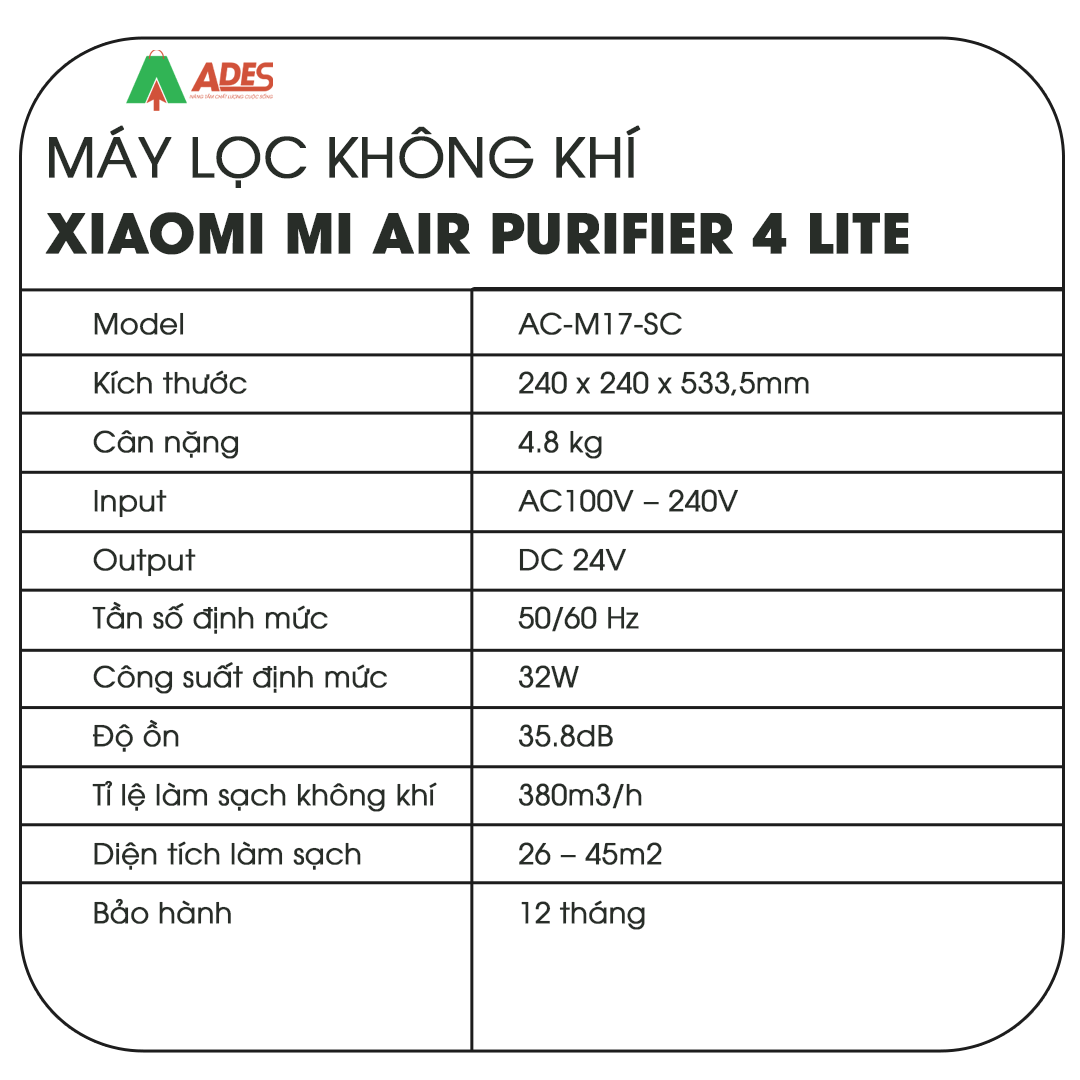 Xiaomi Smart Air Purifier 4 Lite