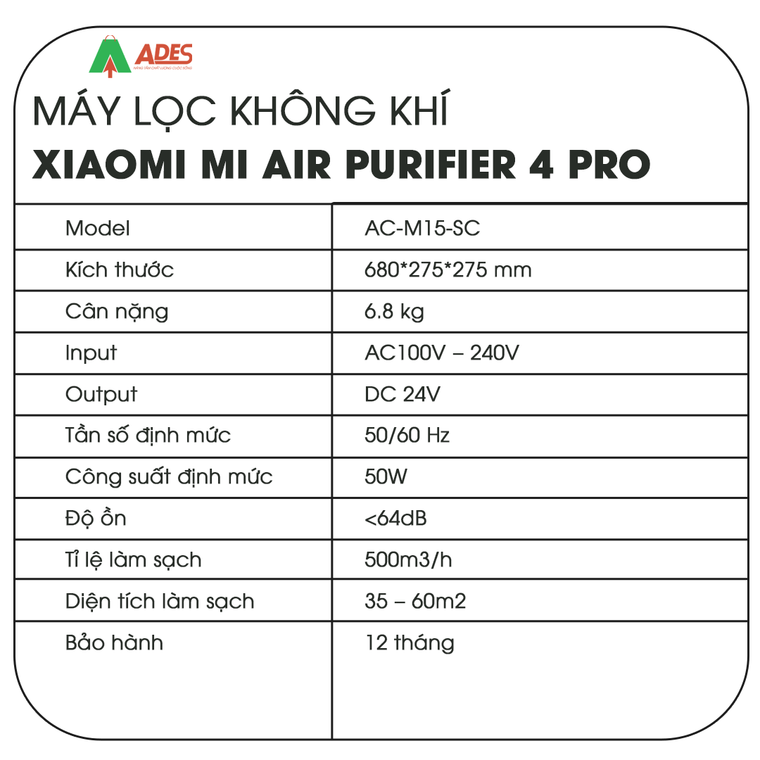 May loc khong khi Xiaomi Smart Air Purifier 4 Pro